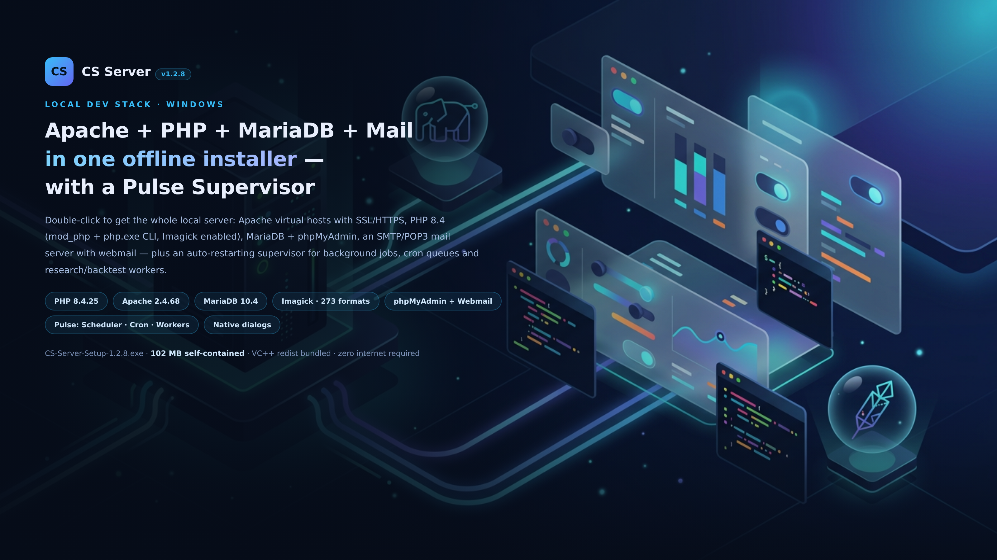 CS Server v1.2.8 — Windows Local Hosting Stack & Control Panel